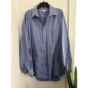 ENRO Men's Micro Nailhead Pima Cotton Button Front | Size 18.5 Tall